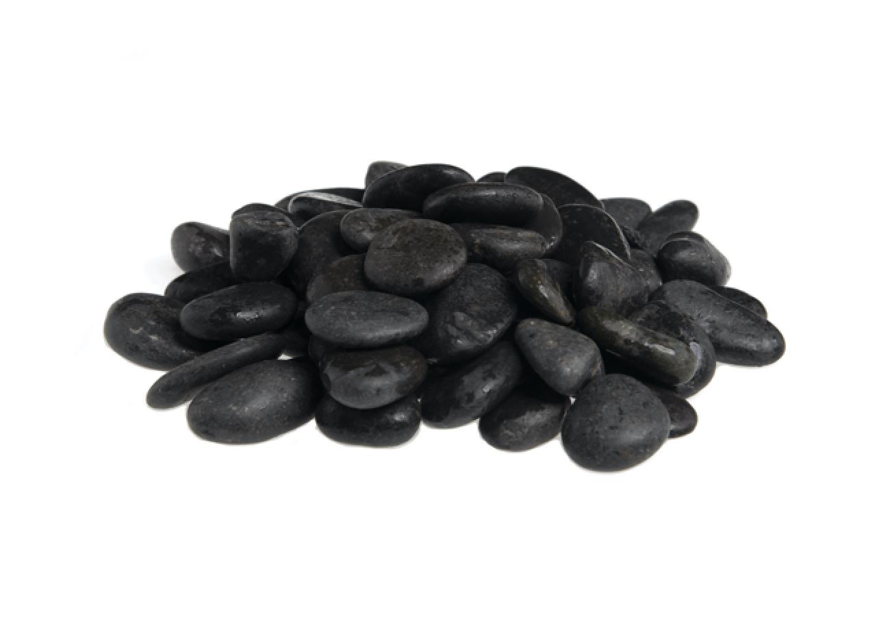Polished Black Pebbles 20kg Bag