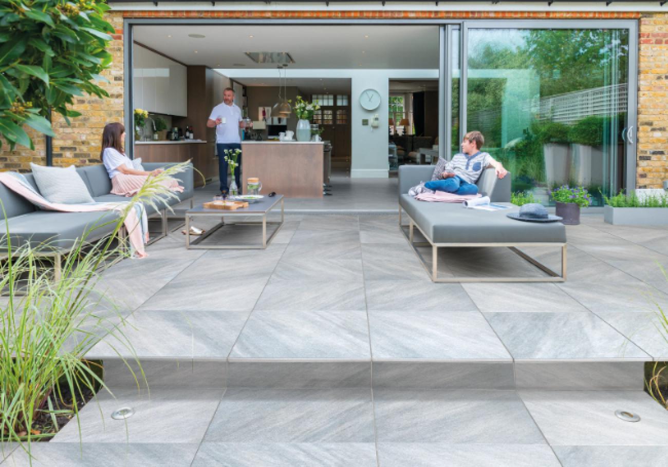 Bradstone Mode Profiled Silver Grey Porcelain 18.36m² Paving Pack Bradstone Mode Profiled Silver Grey Porcelain 18.36m² Paving Pack