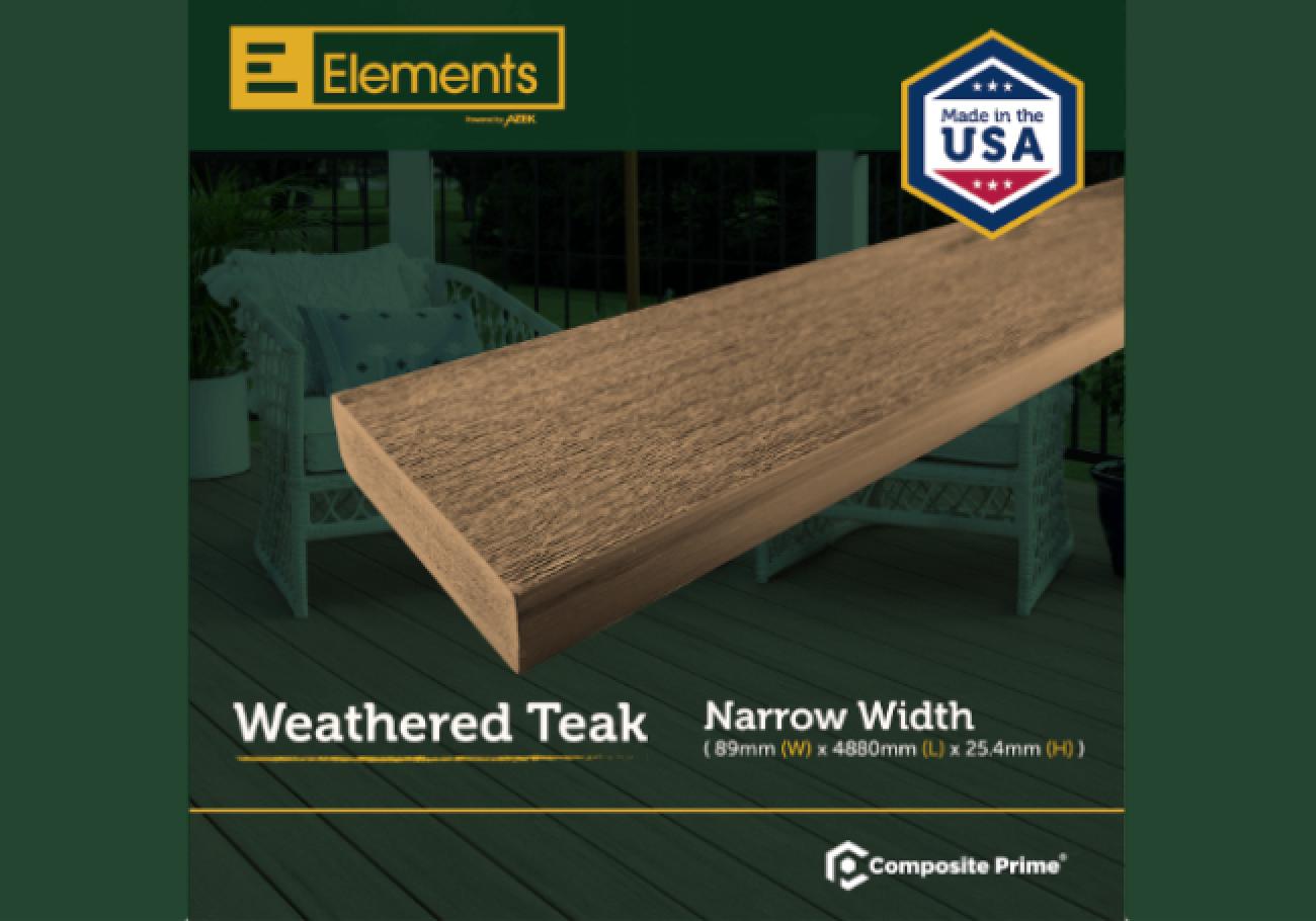 Composite Prime Elements Composite Decking Boards Weathered Teak