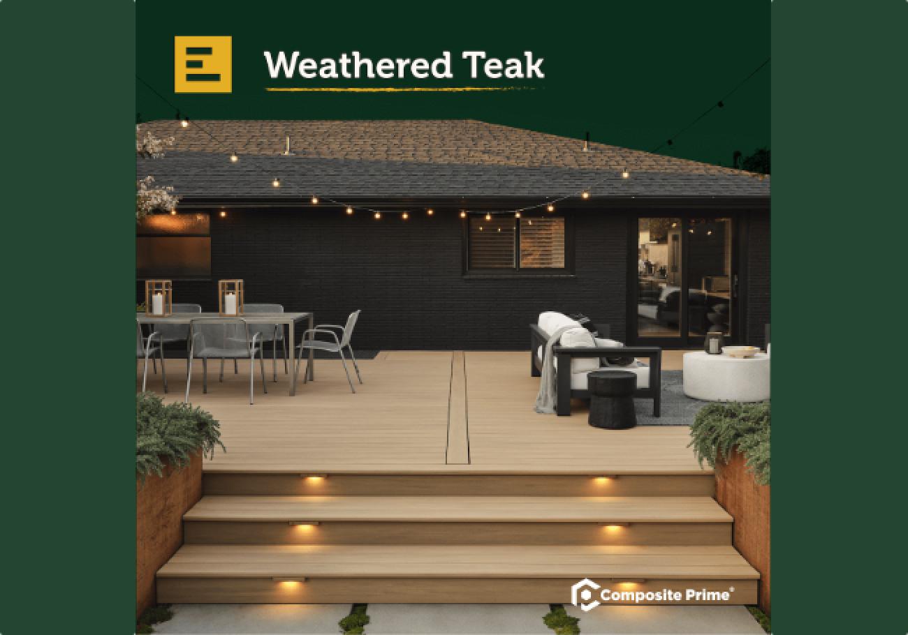 Composite Prime Elements Composite Decking Boards Weathered Teak