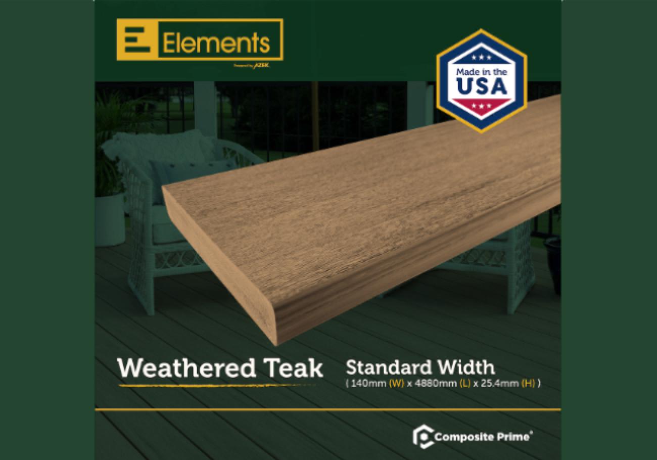 Composite Prime Elements Composite Decking Boards Weathered Teak