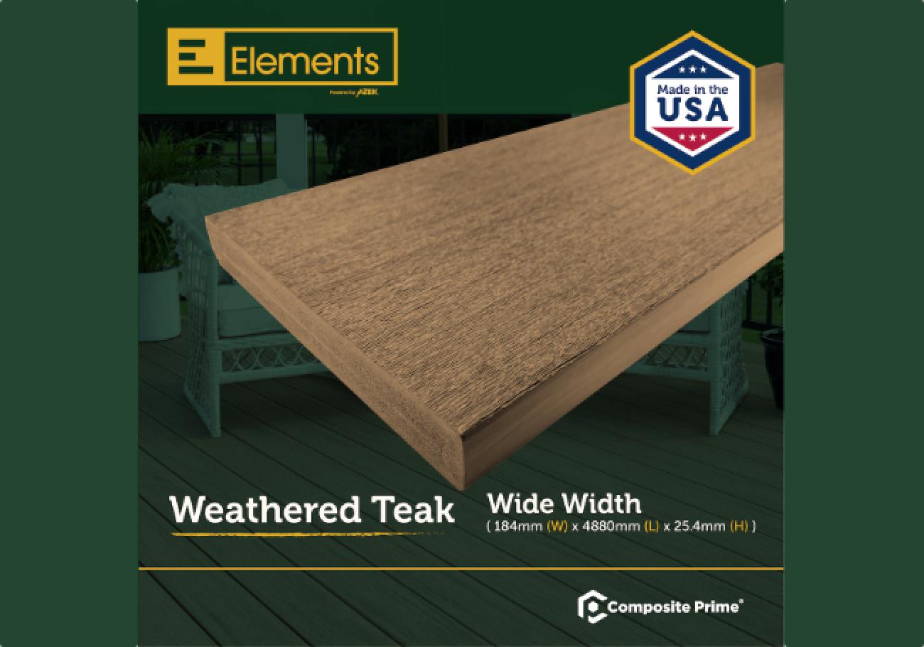 Composite Prime Elements Composite Decking Boards Weathered Teak