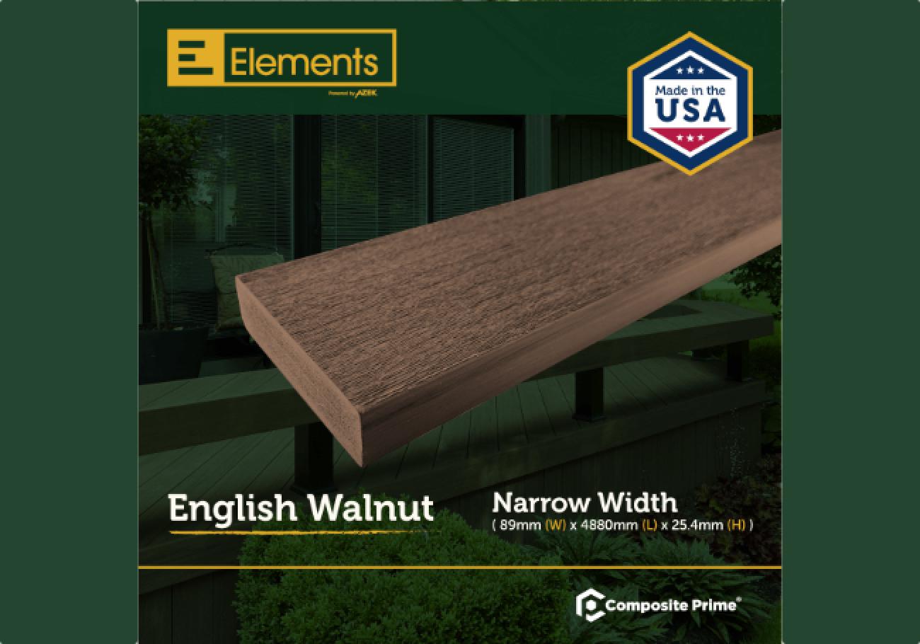 Composite Prime Elements Composite Decking Boards English Walnut