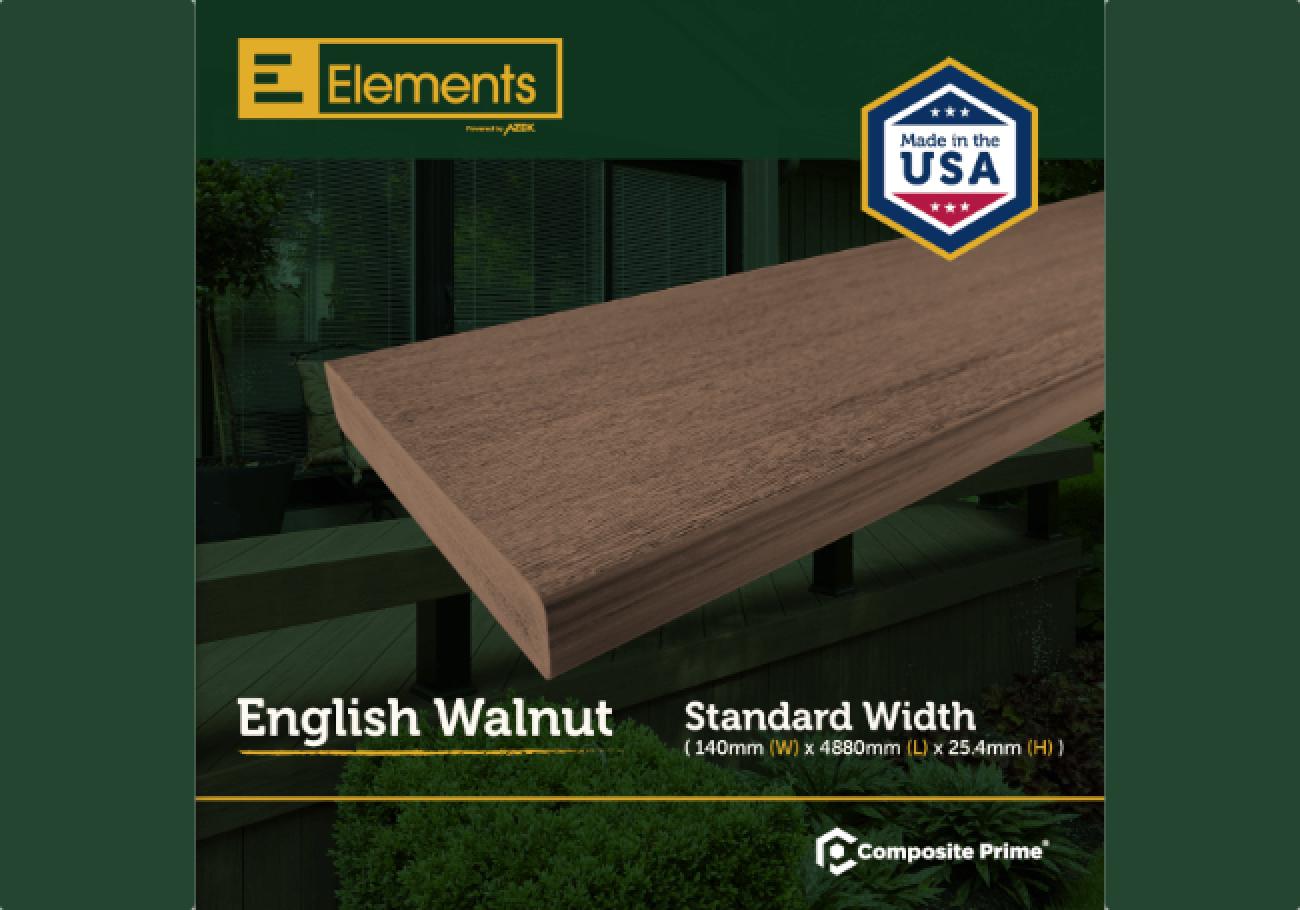 Composite Prime Elements Composite Decking Boards English Walnut