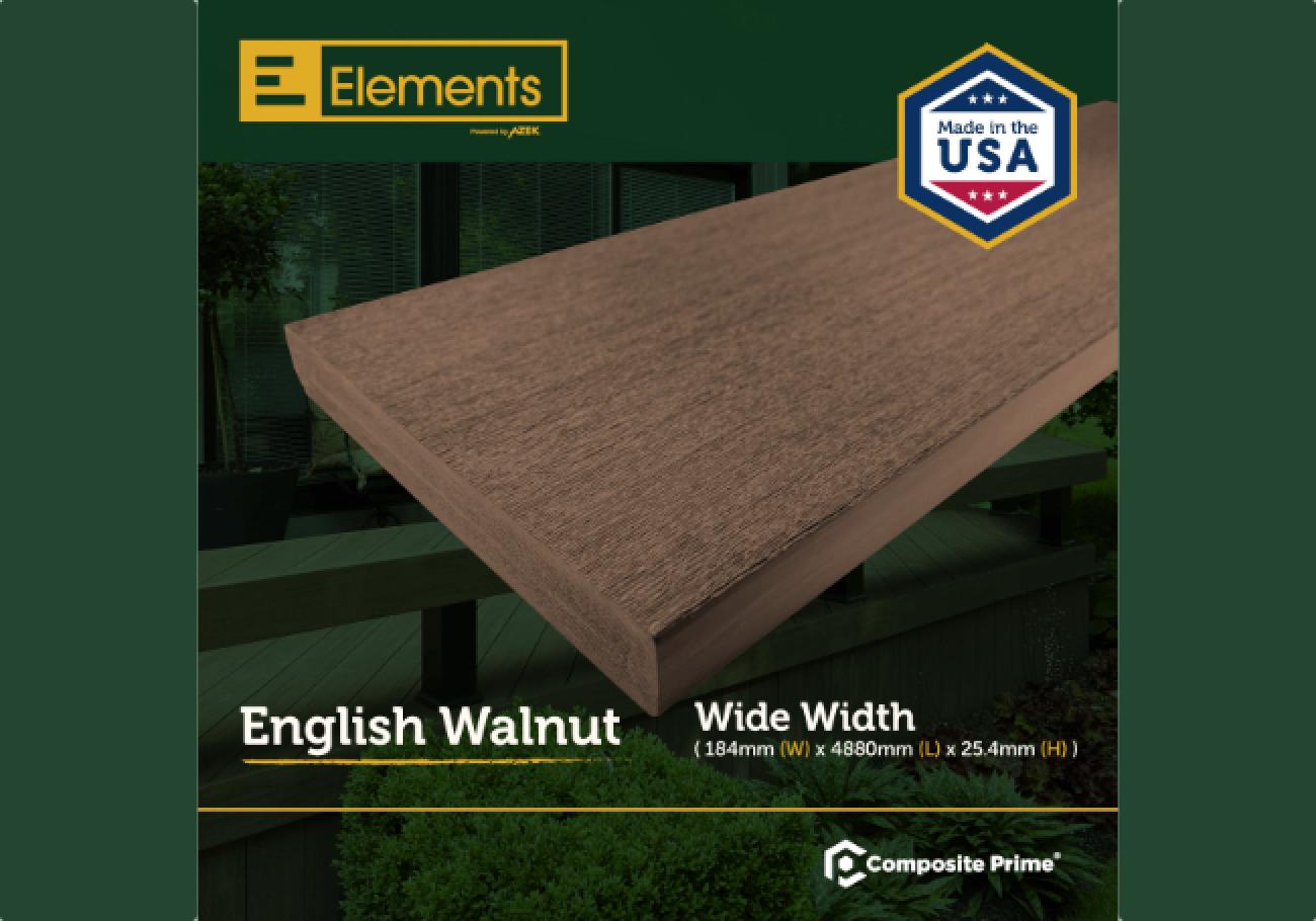 Composite Prime Elements Composite Decking Boards English Walnut