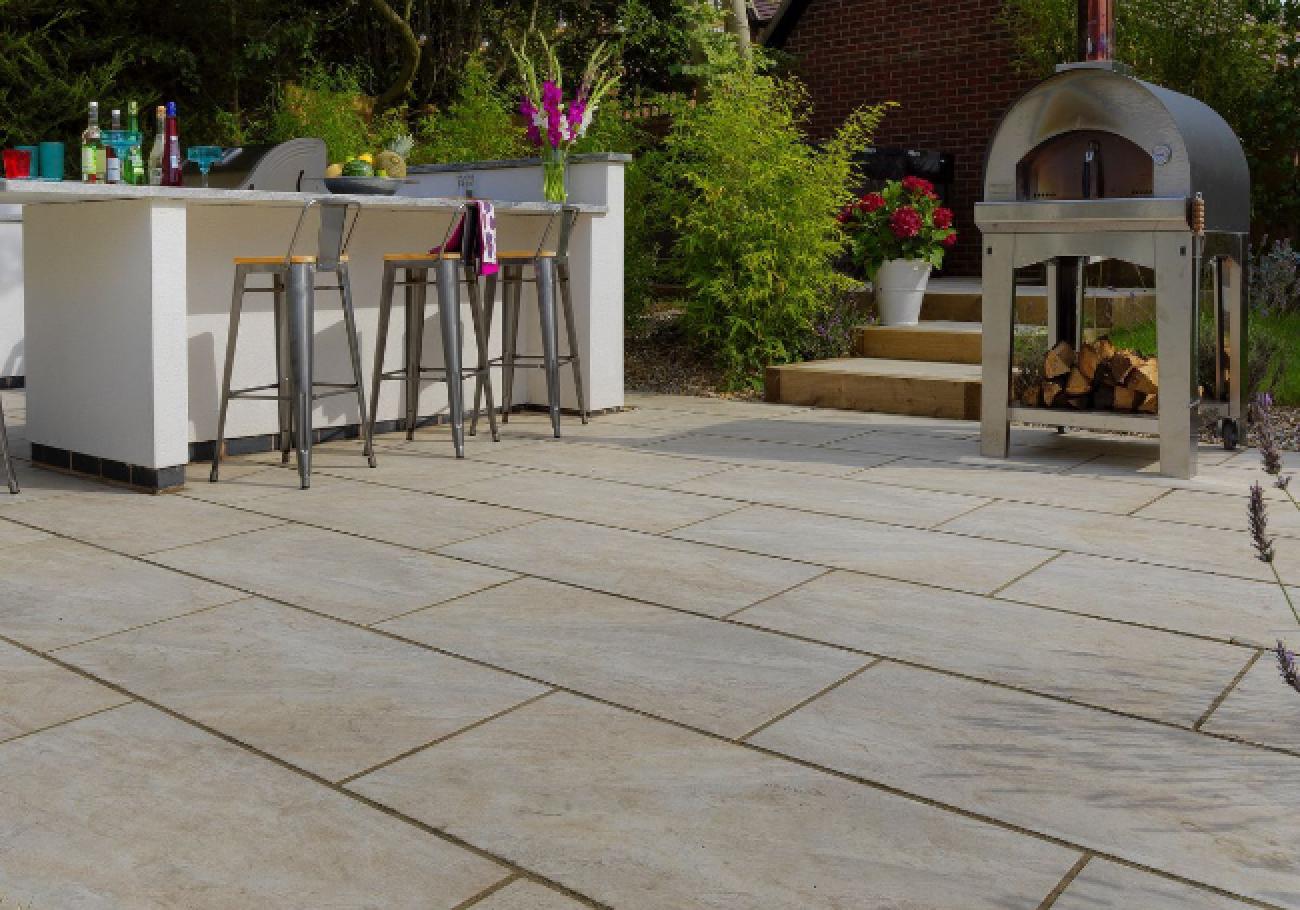 Pavestone Dolomite Dust Porcelain Paving Slabs 1000x500mm