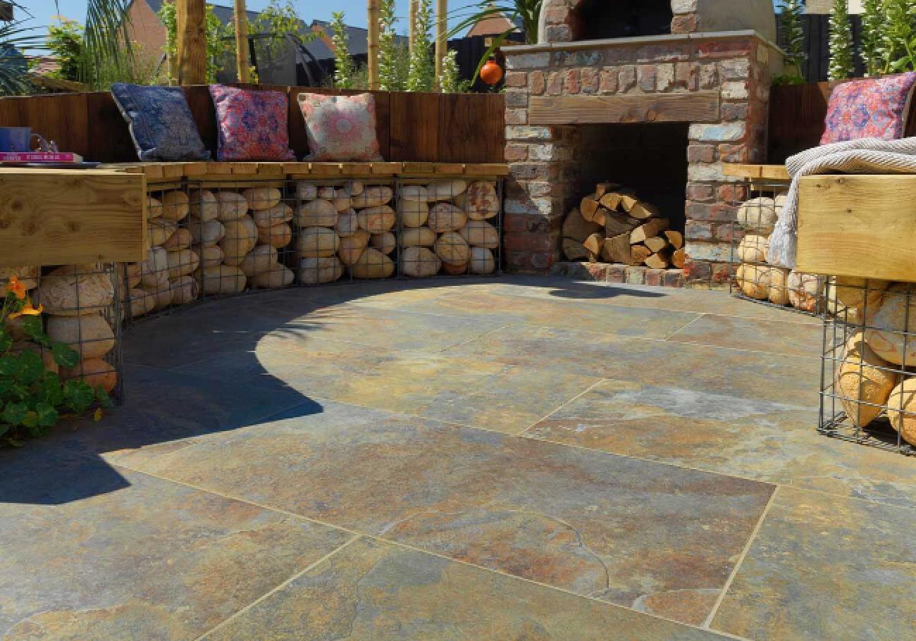 Pavestone Dolomite Mars Rust Porcelain Paving Slabs 1000x500mm