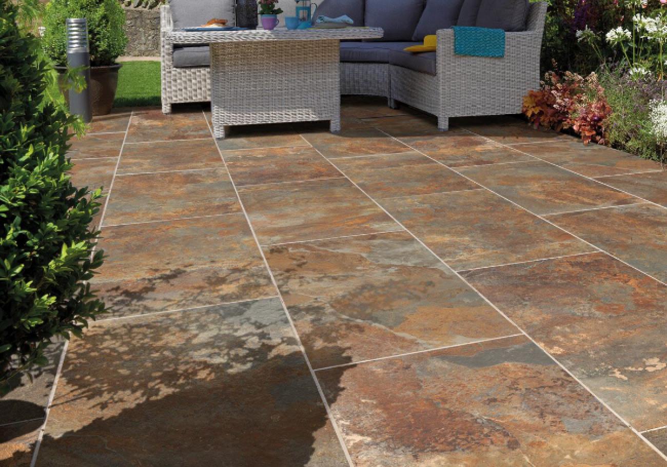 Pavestone Dolomite Mars Rust Porcelain Paving Slabs 1000x500mm