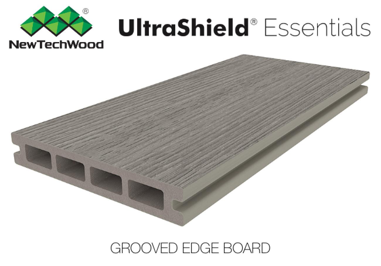 NewTechWood UltraShield Essentials Composite Decking Boards Coastal Grey