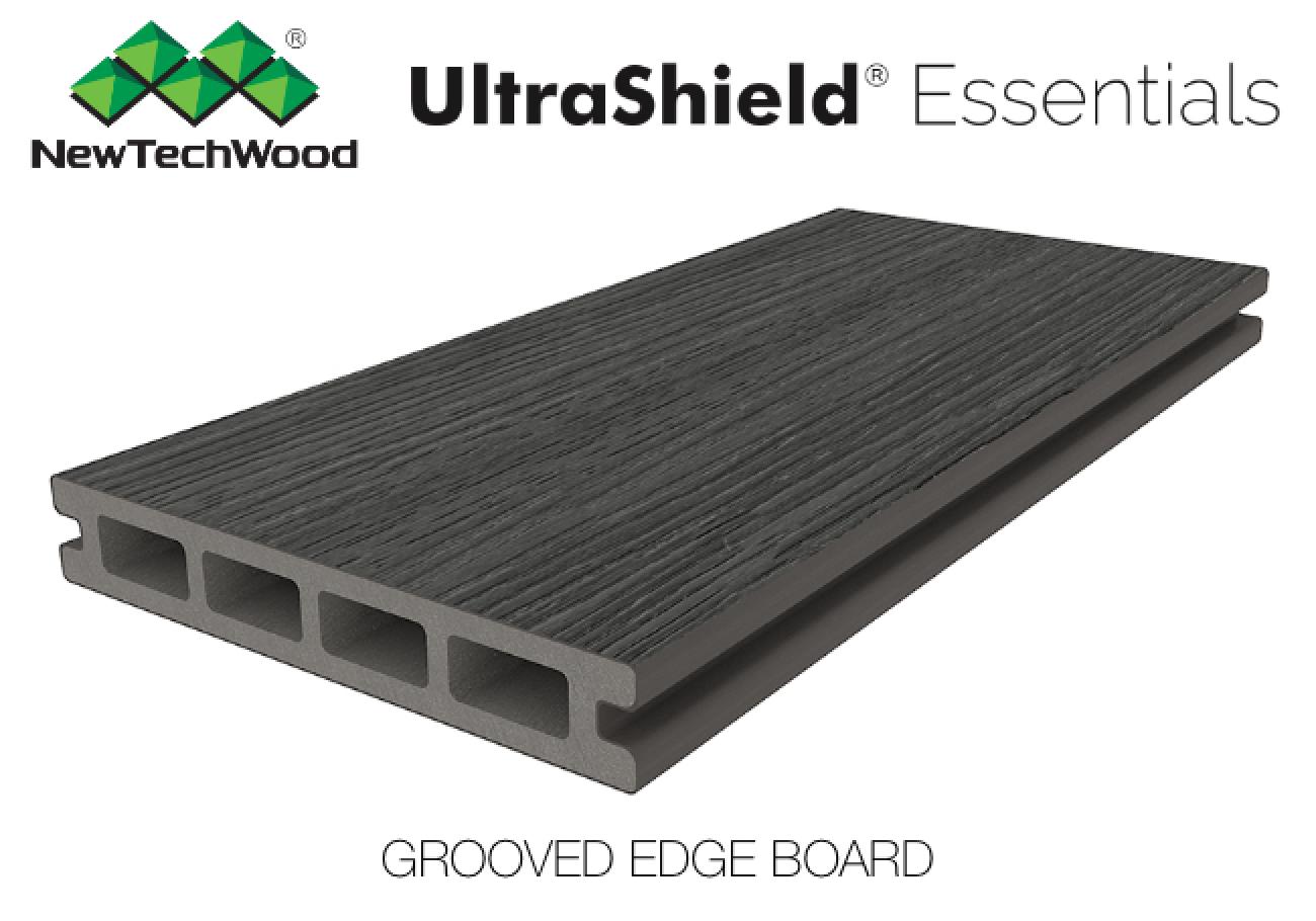 NewTechWood UltraShield Essentials Composite Decking Boards Silver Grey