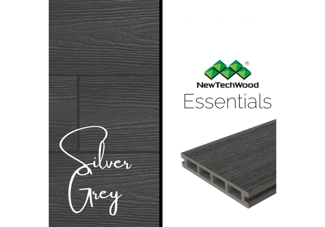 NewTechWood UltraShield Essentials Composite Decking Boards Silver Grey