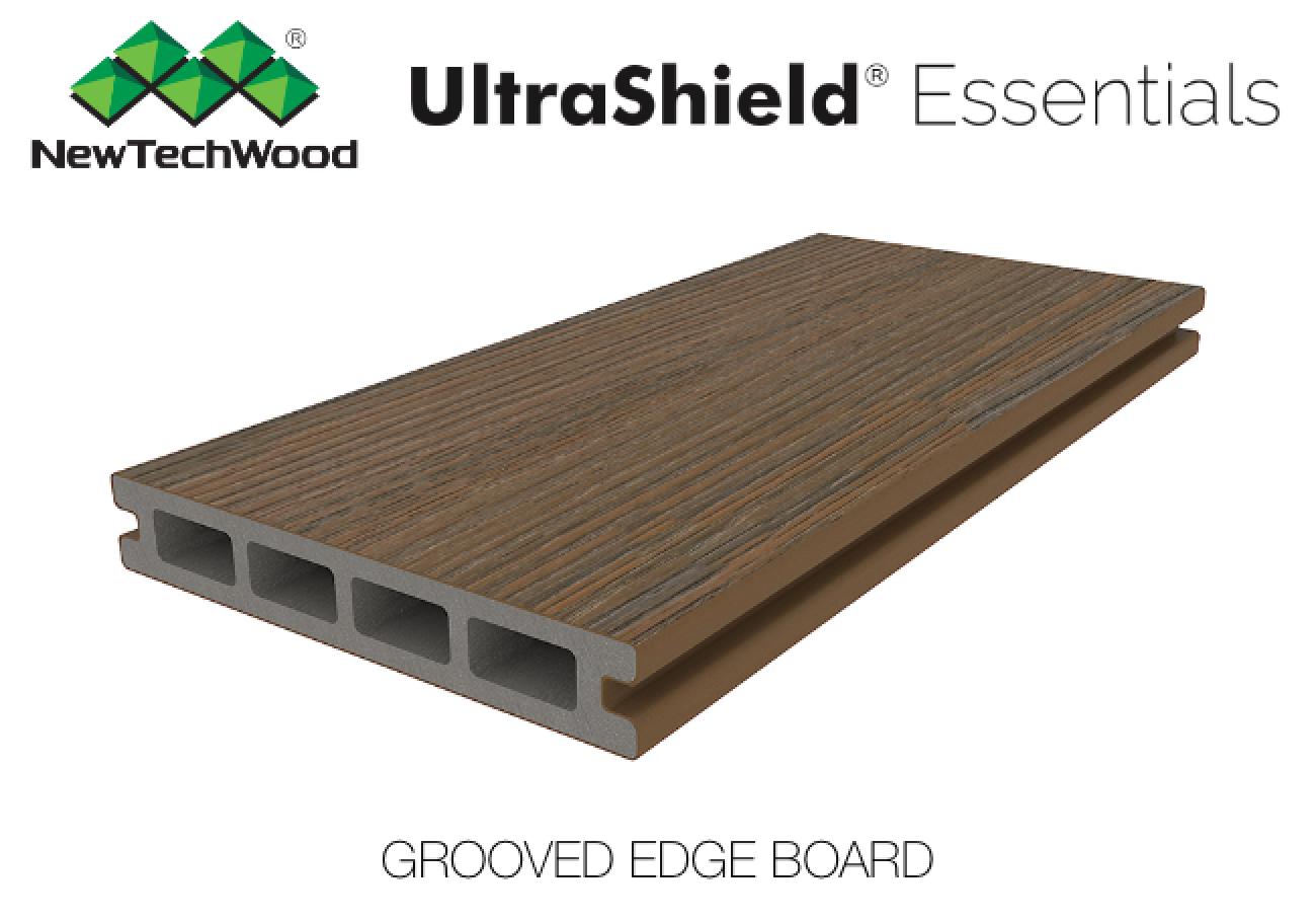 NewTechWood UltraShield Essentials Composite Decking Boards Warm Chestnut
