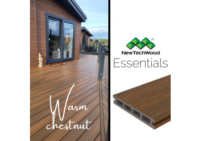 NewTechWood UltraShield Essentials Composite Decking Warm Chestnut