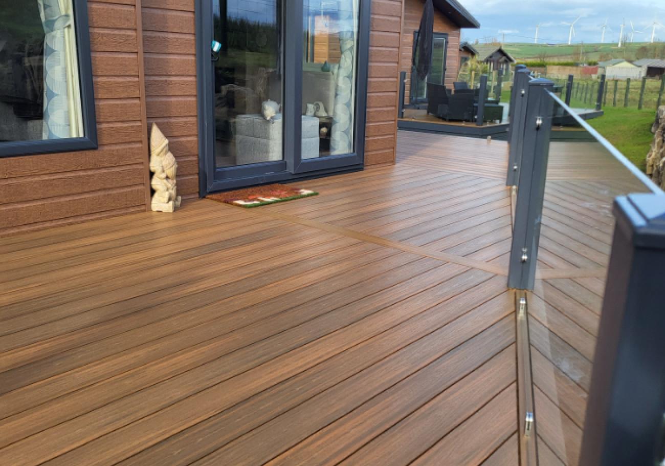 NewTechWood UltraShield Essentials Composite Decking Boards Warm Chestnut