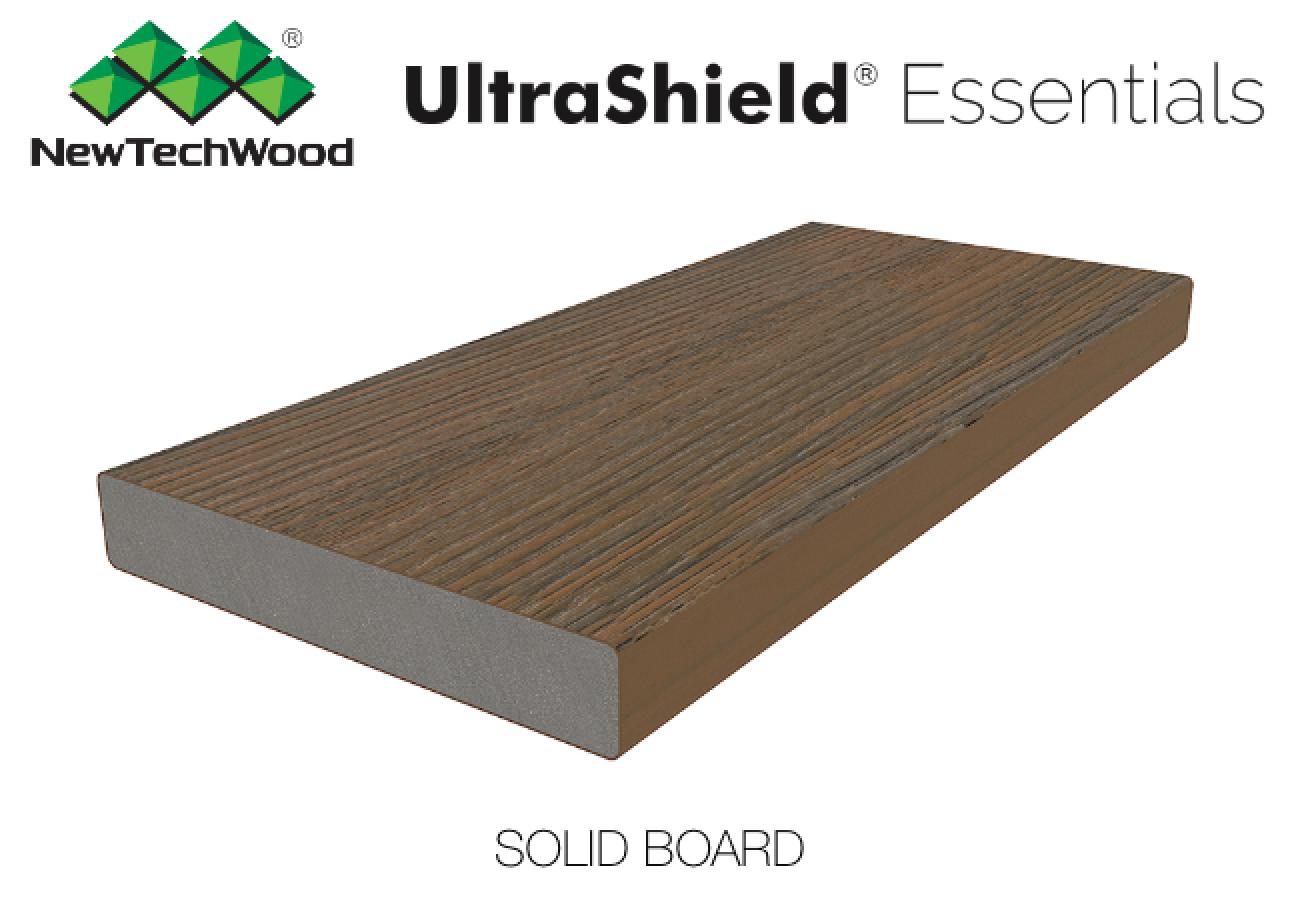 NewTechWood UltraShield Essentials Composite Decking Boards Warm Chestnut