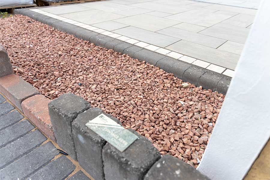 Colorful decorative gravel on display at AWBS in Yarnton