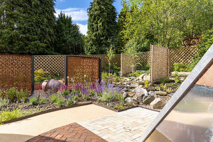 The lovely Four Seasons Feature Garden at Oxford Garden Centre