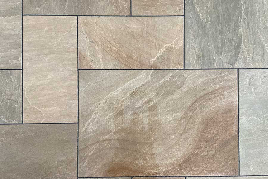 AWBS Exclusive Coastal Mix sandstone effect porcelain paving slabs