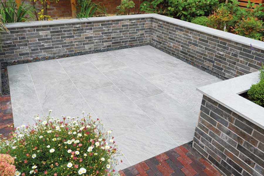 Pavestone Brick porcelain brick effect wall cladding tiles transform the look of this garden wall