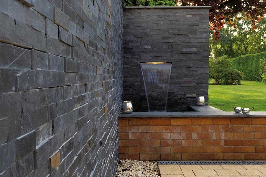 Pavestone blue slate stacked stone outdoor wall cladding tiles
