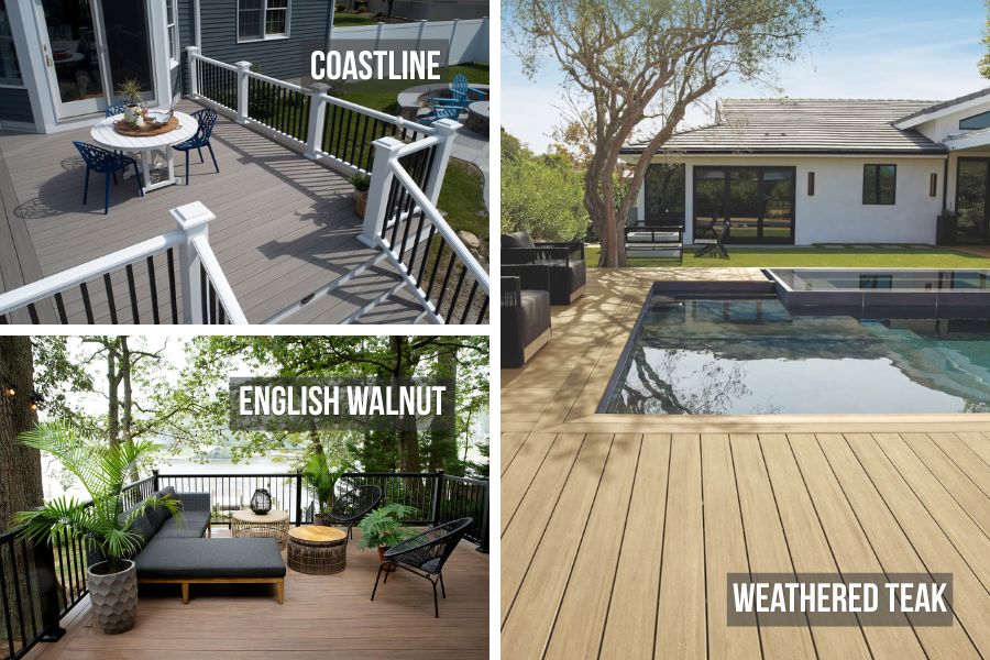 Images of garden decks created with Composite Prime Elements composite decking
