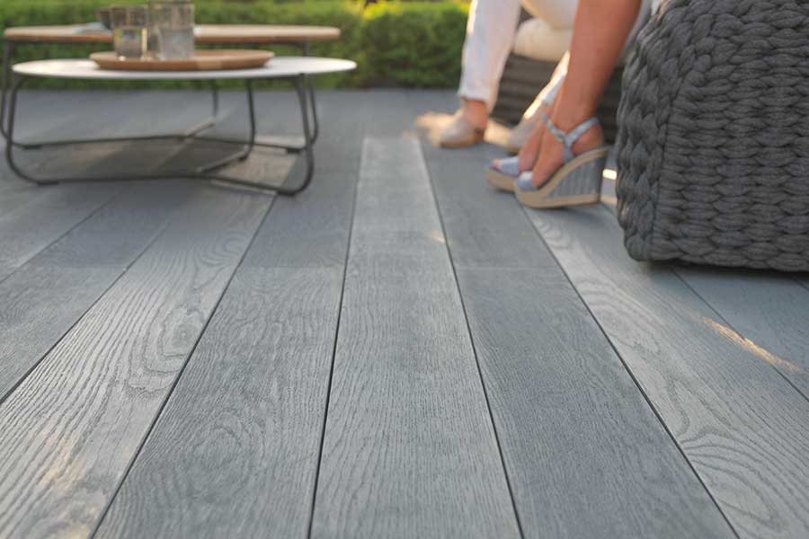 Millboard Brushed Basalt composite decking is a great alternative decking to traditional timber