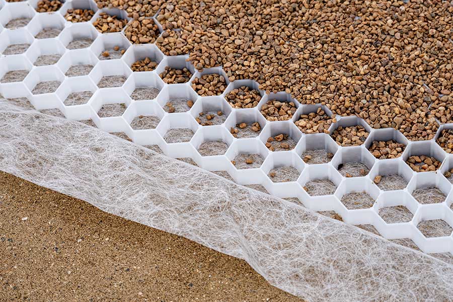 Image showing the construction layers and sub-base for a gravel driveway