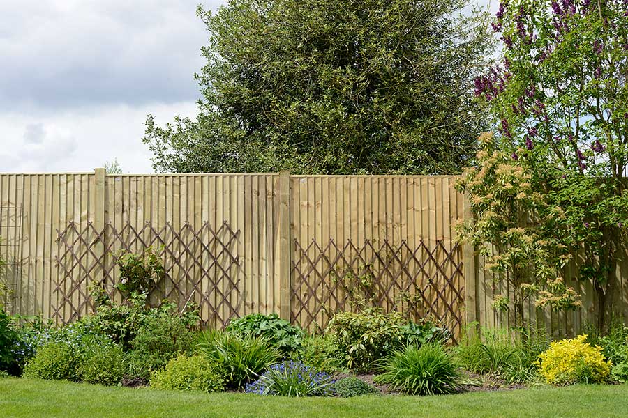 New closed board fencing in a smart garden