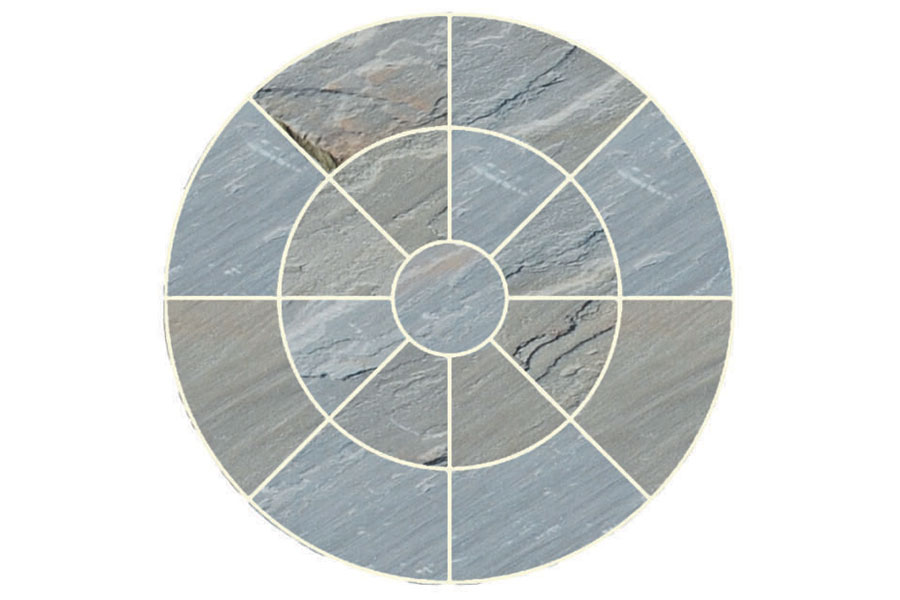 Castle Grey sandstone paving circle from Global Stone