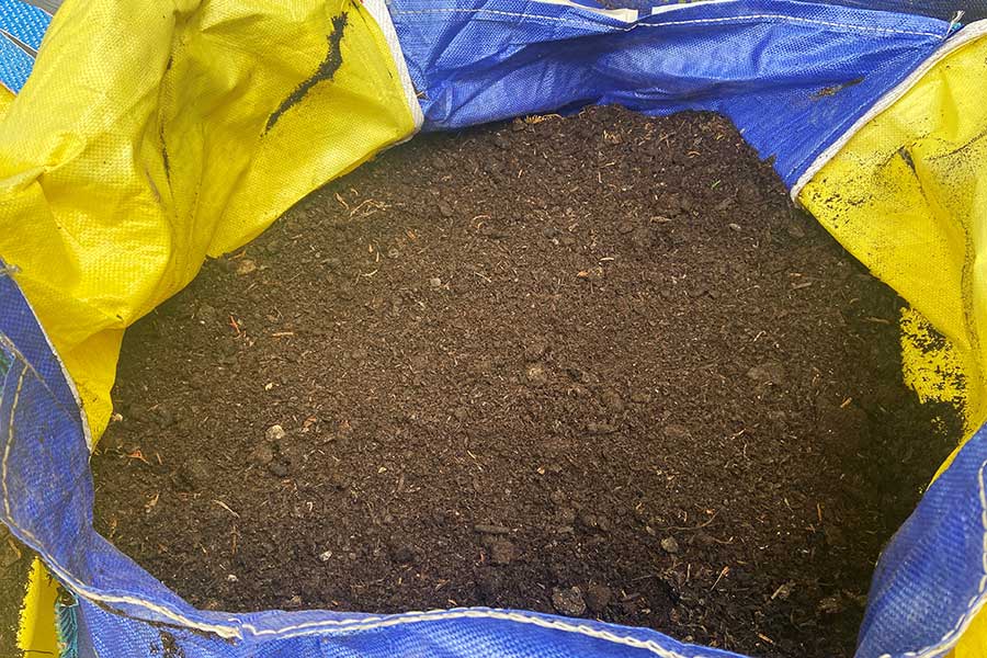 AWBS mushroom compost in a bulk bag
