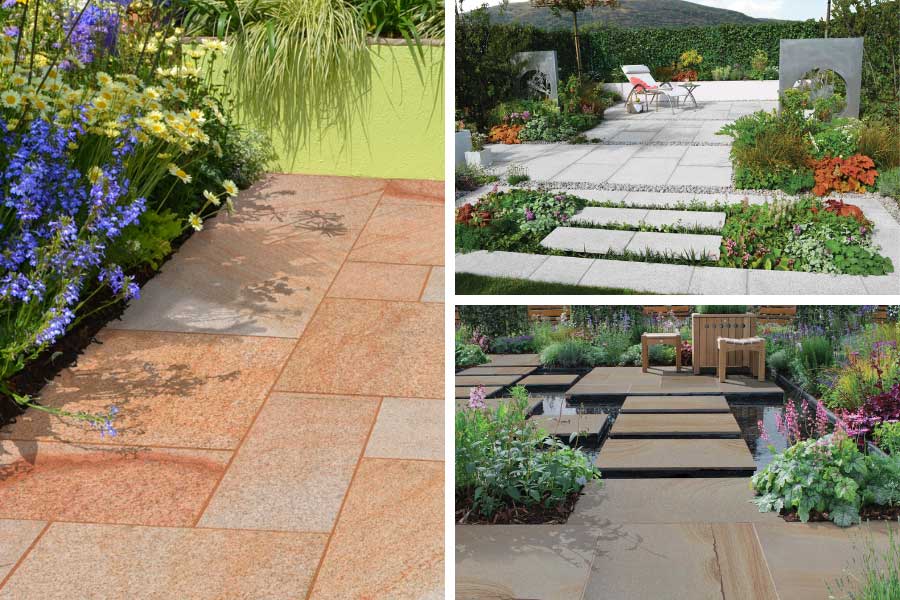 3 styles of Digby granite paving patio packs available from AWBS