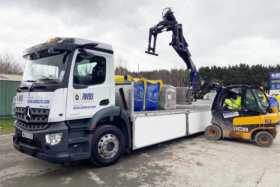 New AWBS Mercedes truck is loaded with customer orders ready for free local deliveries in Oxford 