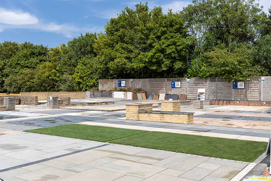 A huge choice of natural stone and porcelain paving on display at AWBS in Oxford 