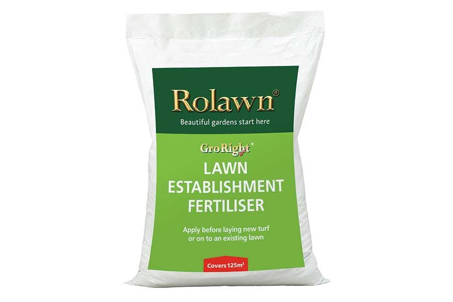 25kg bag of Rolawn GroRight Lawn Establishment Fertiliser for new turf and grass seed lawns