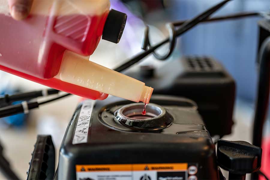 Adding a fuel stabiliser is advisable when preparing your lawn mower for winter