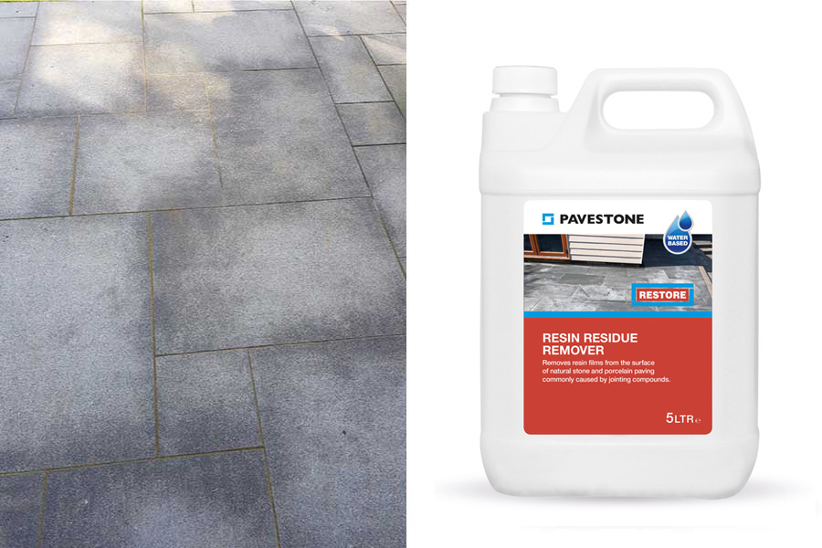 For removing jointing compound residue from paving slabs use Pavestone Resin Residue Remover