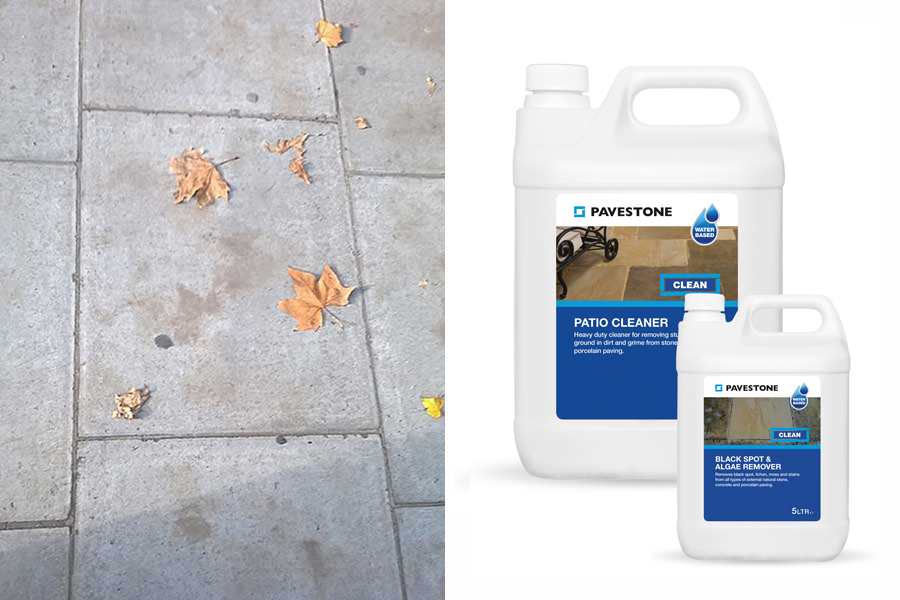 Pavestone Patio cleaner can be used to remove organic staining from paving